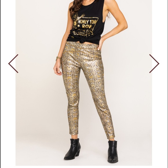 NWT Free People Gold Legging Pants - Picture 5 of 5